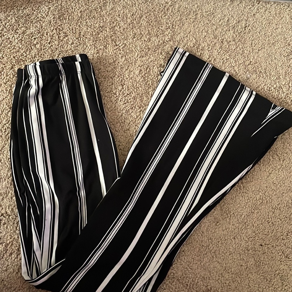Striped flared pants